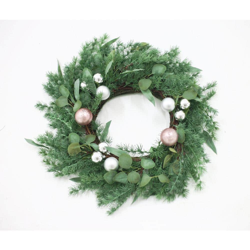 2.16 ft. Green Artificial Pine Needle Garland, Balls Unique Exquisite Elega