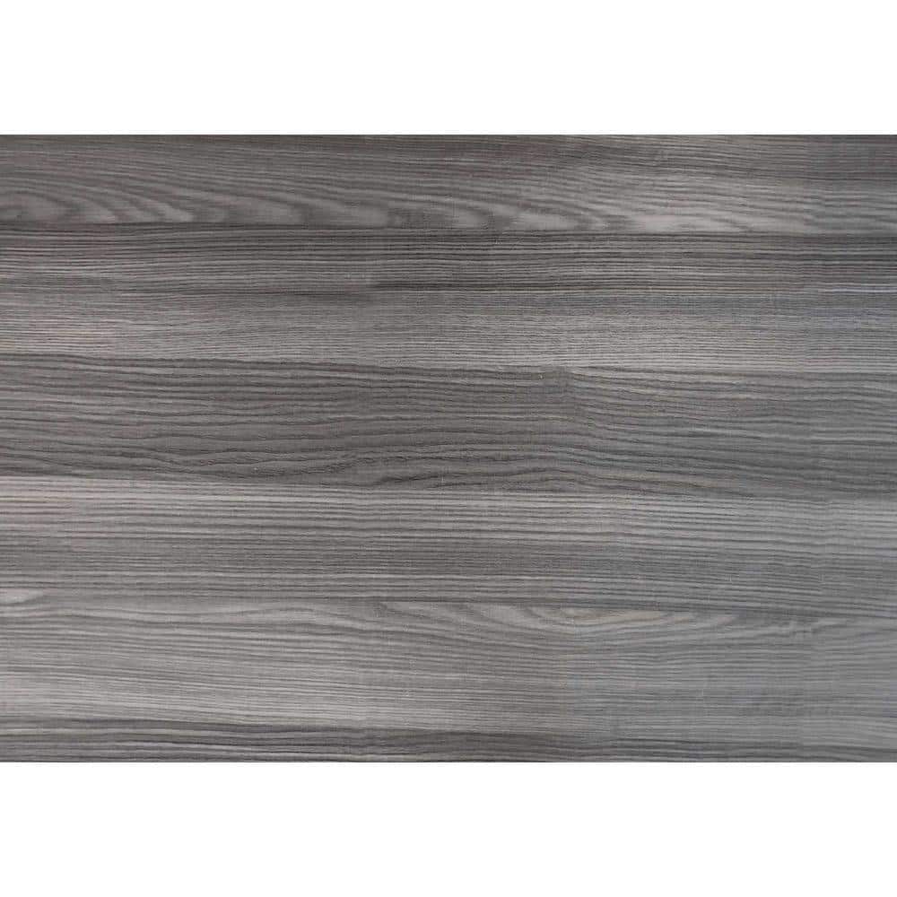 Gray Adjustable Three-Shelf Wood Bookcase