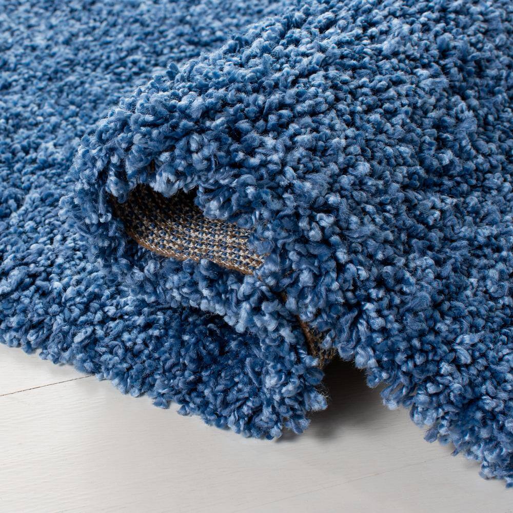 Light Blue and Grey Floral Tufted Reversible Area Rug