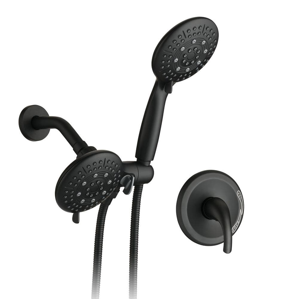 Single Handle 6-Spray Shower Faucet 1.8 GPM with High Pressure in. Matte Bl