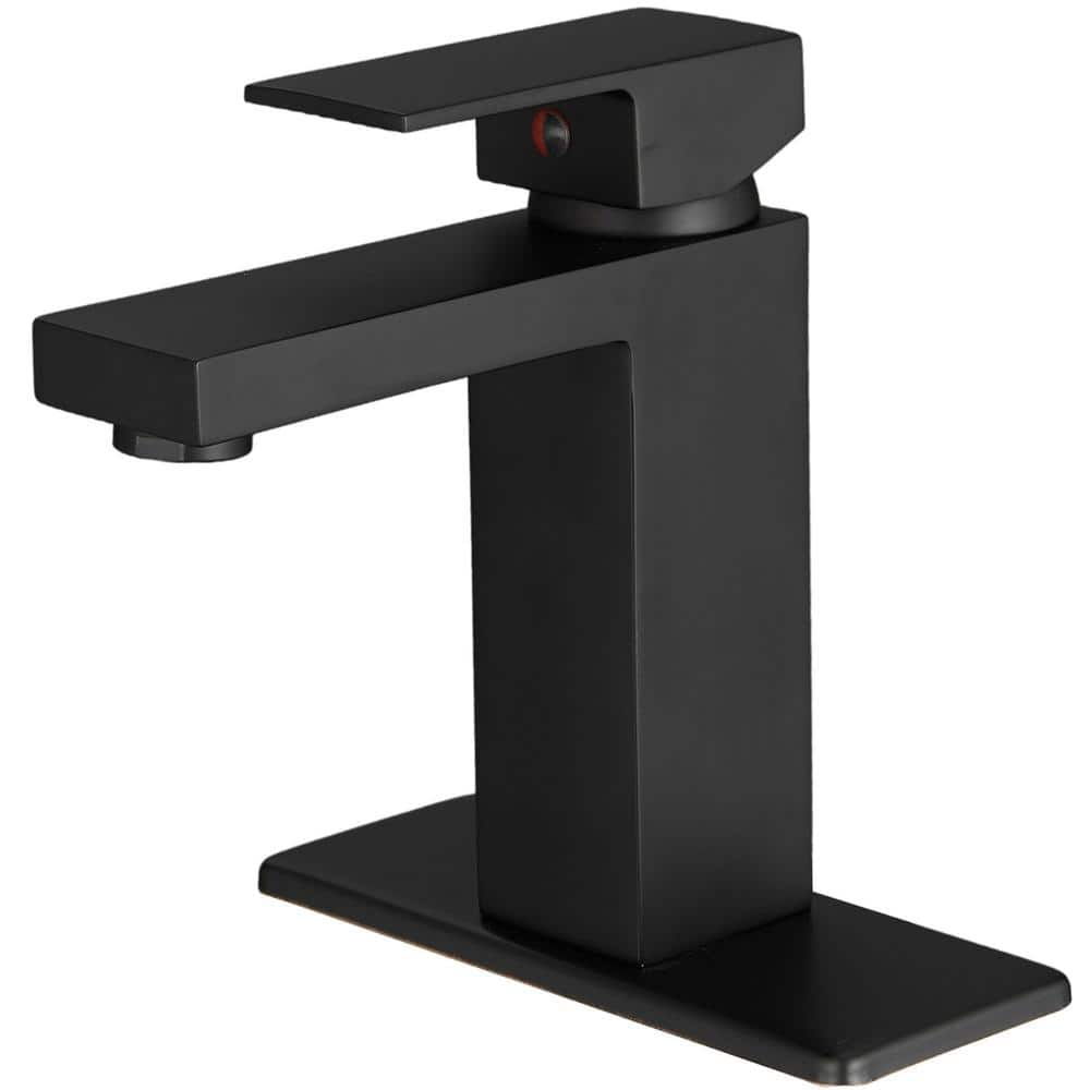 Single Handle Single Hole Bathroom Faucet with Deckplate Modern Deck Mounte