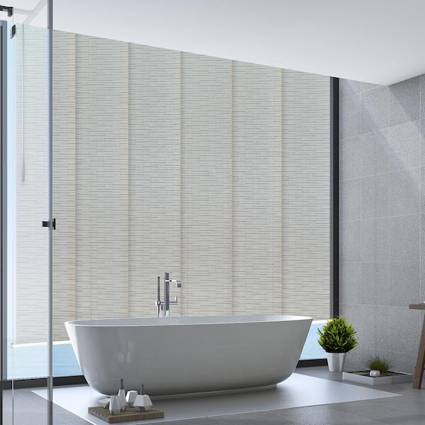 EMOH Ornate Ash 70 in.- 130 in. W x 116 in. L Adjustable 6-Panel Satin Nickel Single Rail Panel Track with 23.5 in. Slates