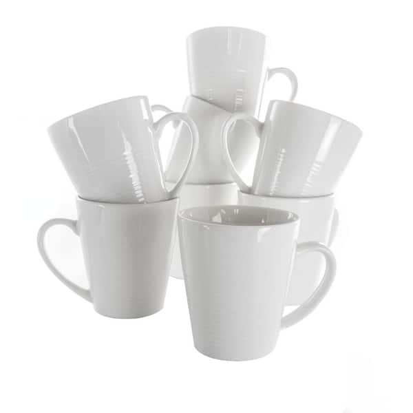 Elama Amie 12 oz. White Porcelain Mug (Set of 8) 985114706M - The Home ...