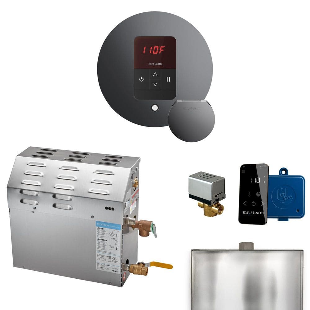 MS 5 kW (5000 W) Steam Shower Generator Package with Round iTempo Control in Brilliant Black and Accessories price history on PriceWatchPro