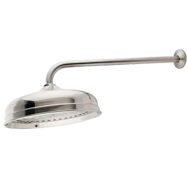 Kingston Brass 1-Spray 10 in. Single Wall Mount Fixed Rain Shower Head in Brushed Nickel