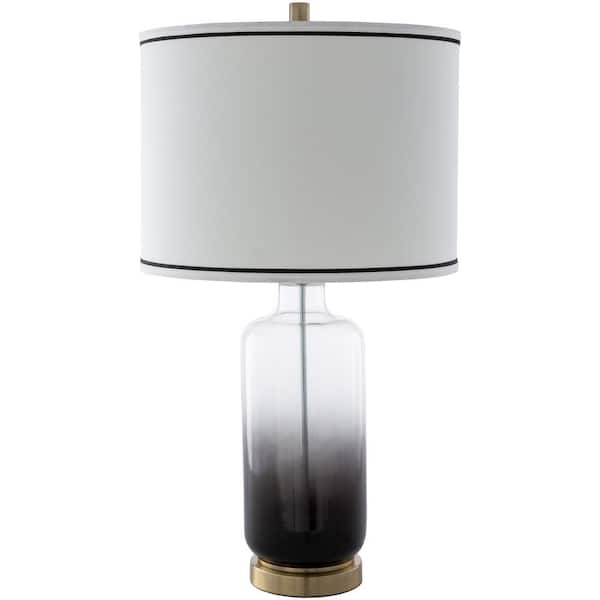 Artistic Weavers Grangehill 28.5 in. Gray Indoor Table Lamp with White Drum Shaped Shade