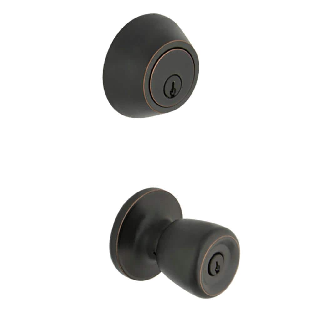 Simple Series Bell Aged Bronze Keyed Entry Door Knob with Single Cylinder D