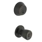 Bell Aged Bronze Keyed Entry Door Knob with Single Cylinder Deadbolt Combo Pack