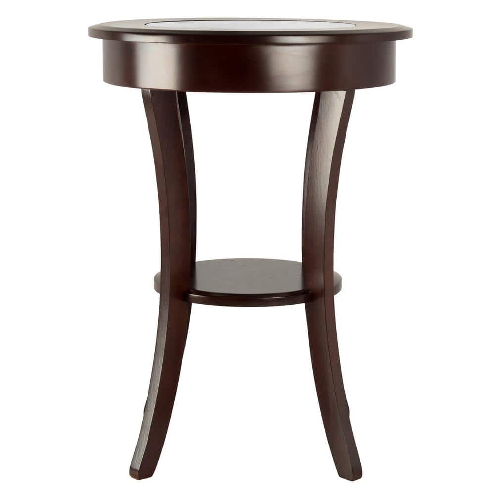 Cassie Round Accent Table with Glass - thumbnail 6