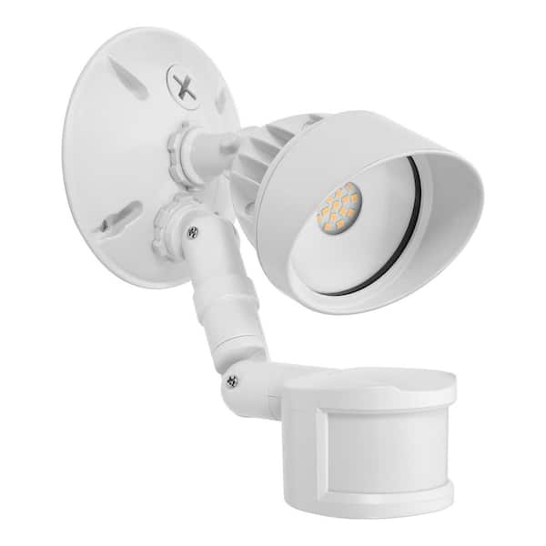 13-Watt 950 Lumens White Outdoor Integrated LED Exterior Security Flood Light 3000K Motion Sensor Dusk to Dawn Sensor