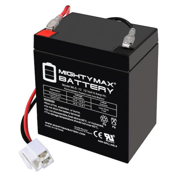 12-Volt 5Ah F1 SLA Replacement Battery Compatible With Razor Crazy Cart