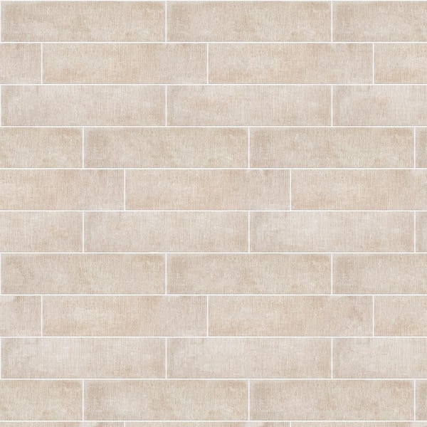★ept★ COURT HIGH BEIGEWHITE 5006364162 Jeffrey Court Cambric Beige 4 in. x 16 in. Textured Subway