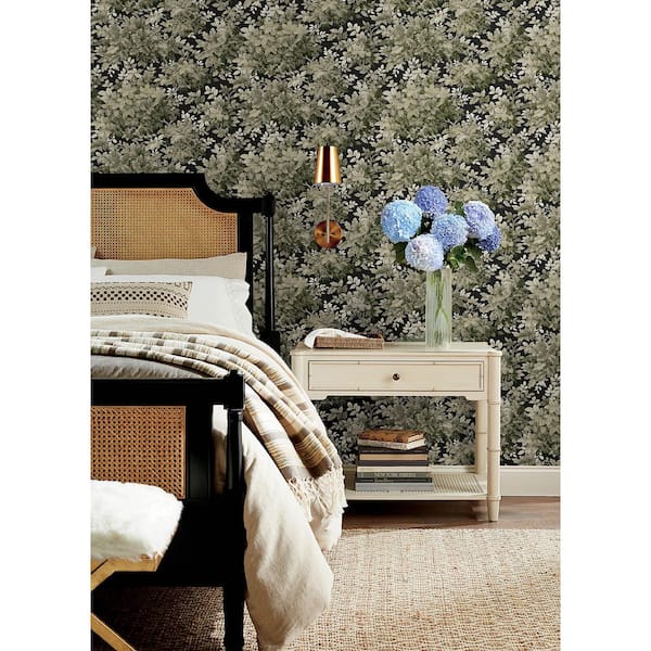 Greenwood Black Deciduous Wallpaper Sample