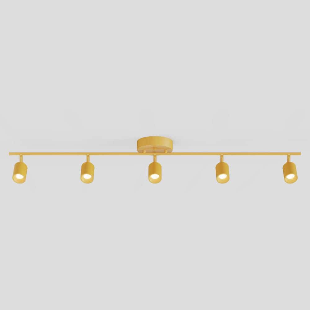 Shura Mustard Yellow Integrated LED Fixed Track Light Rotatable Cylinder Heads 4 ft. Track Lighting Kit 3000K 2450 Lumen price history on PriceWatchPro