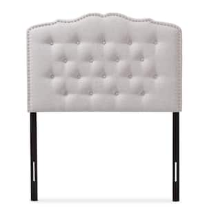 Lucy Greyish Beige Fabric Upholstered Twin Size Headboard