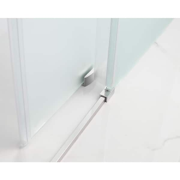 Aston Coraline XL 52 - 56 in. x 80 in. Frameless Sliding Shower Door with StarCast Clear Glass in Polished Chrome Right Hand