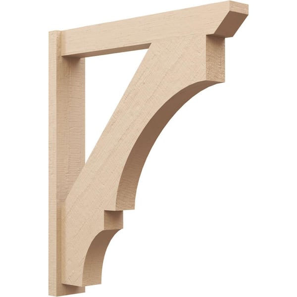 Ekena Millwork 6 in. x 42 in. x 36 in. Balboa Slat Rough Cedar Woodgrain Timberthane Polyurethane Outlooker, Primed Tan