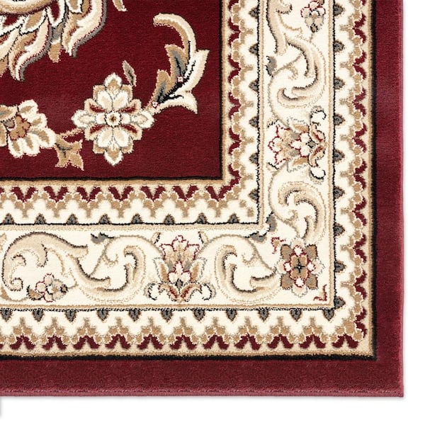 Noble House Calia Boho Chenille Cotton Scatter Rug, 2' x 3', Red and Ivory  