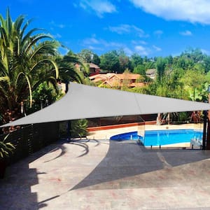 20 ft. x 20 ft. x 20 ft. 185 GSM Light Gray Equilteral Triangle Sun Shade Sail, for Patio Garden and Swimming Pool