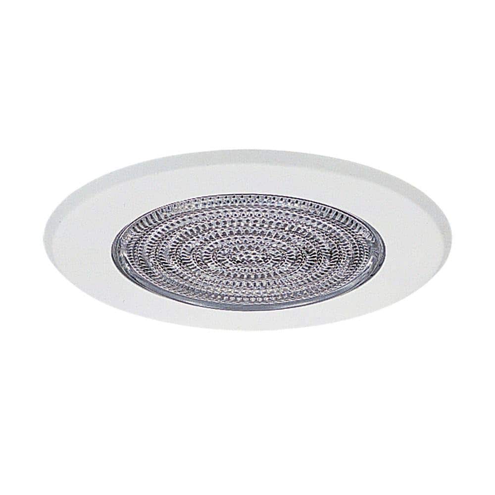 White Glass 5'' Circular Shower Recessed Trim
