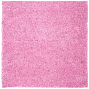 August Shag Pink 7 ft. x 7 ft. Square Solid Area Rug
