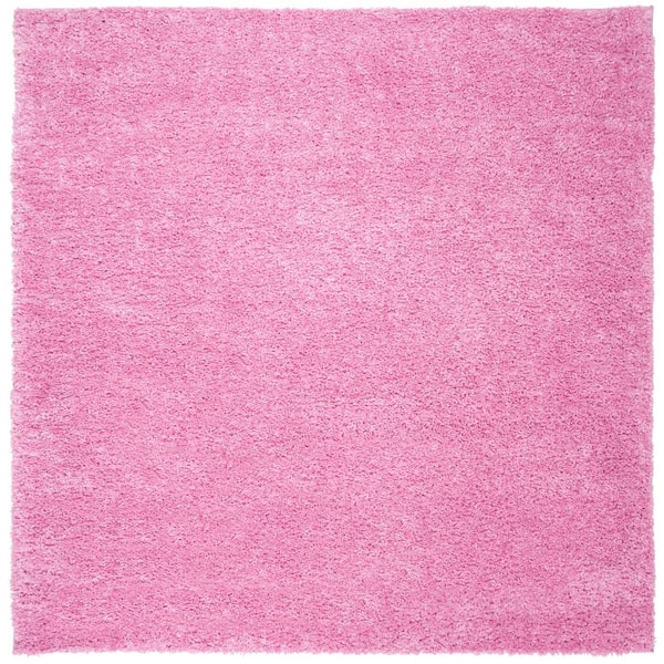 SAFAVIEH August Shag Pink 7 ft. x 7 ft. Square Solid Area Rug
