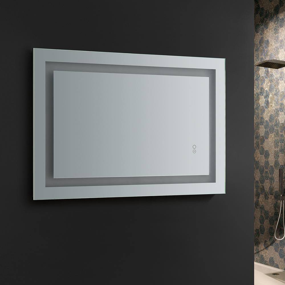 Frameless Rectangular LED Lighted Bathroom Vanity Mirror