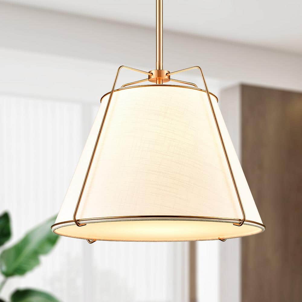 Elegant 64'' Antique Brass Drum Chandelier with Adjustable Rod