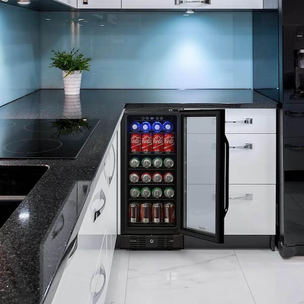 15 in. 100 (12 oz.) Cans Beverage Cooler Refrigerator Soda Drink Mini  Fridge Built-in or Freestanding Frost-Free