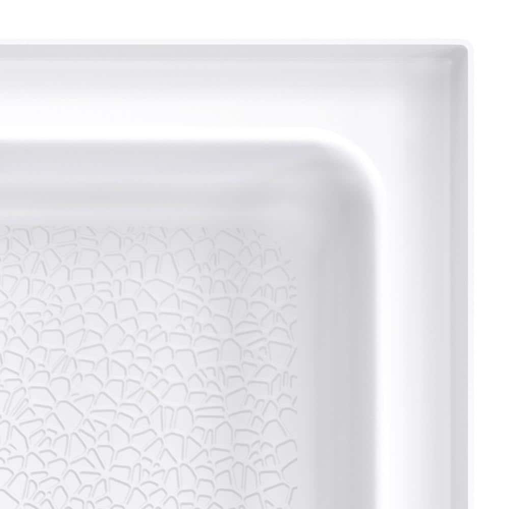 White 54" x 34" Solid Surface Alcove Shower Kit