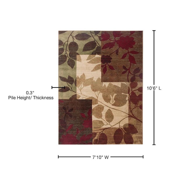 Home Dynamix Tribeca Jasmine Brown/Red 7 ft. x 10 ft. Geometric