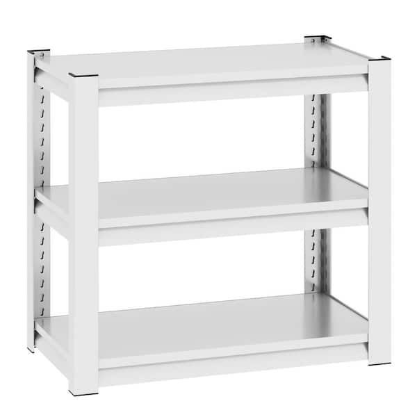 GQB 3-Tier Heavy Duty Storage Rack With Adjustable Height, Metal Shelving-34 x 18 x 32 White