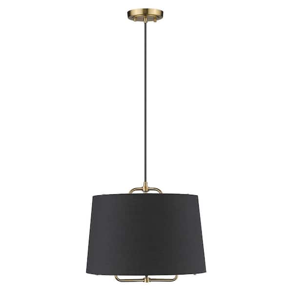 HomeRoots 100-Watt 1-Light Goldtone Pendant Light with Metal, No Bulbs Included