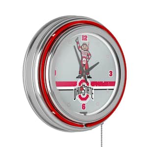 The Ohio State University Red Brutus Stripe Lighted Analog Neon Clock