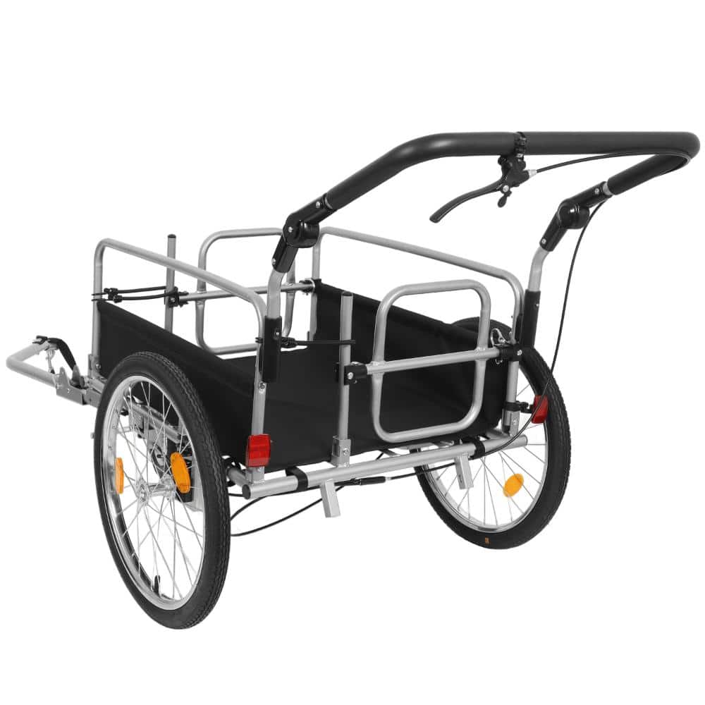 3-in-1 Heavy Duty Bike Cargo Trailer, E-Bike Compatible Steel Frame, 110lb Capacity, Convertible Stroller & Pull Cart price history on PriceWatchPro