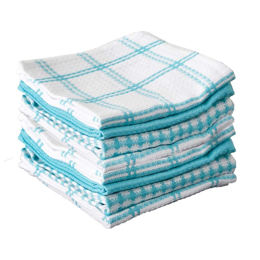 Lavish Home Absorbent 100% Cotton Dish Cloth 16 Pack or Hand Towel 8 Pack  Kitchen Decor Set Striped Solid Mix