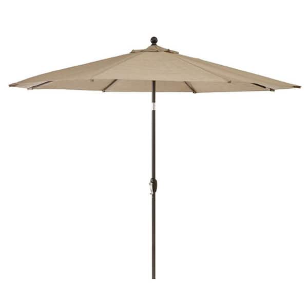 Hampton Bay 10 ft. Crestridge Steel Market Outdoor Patio Umbrella in Sling