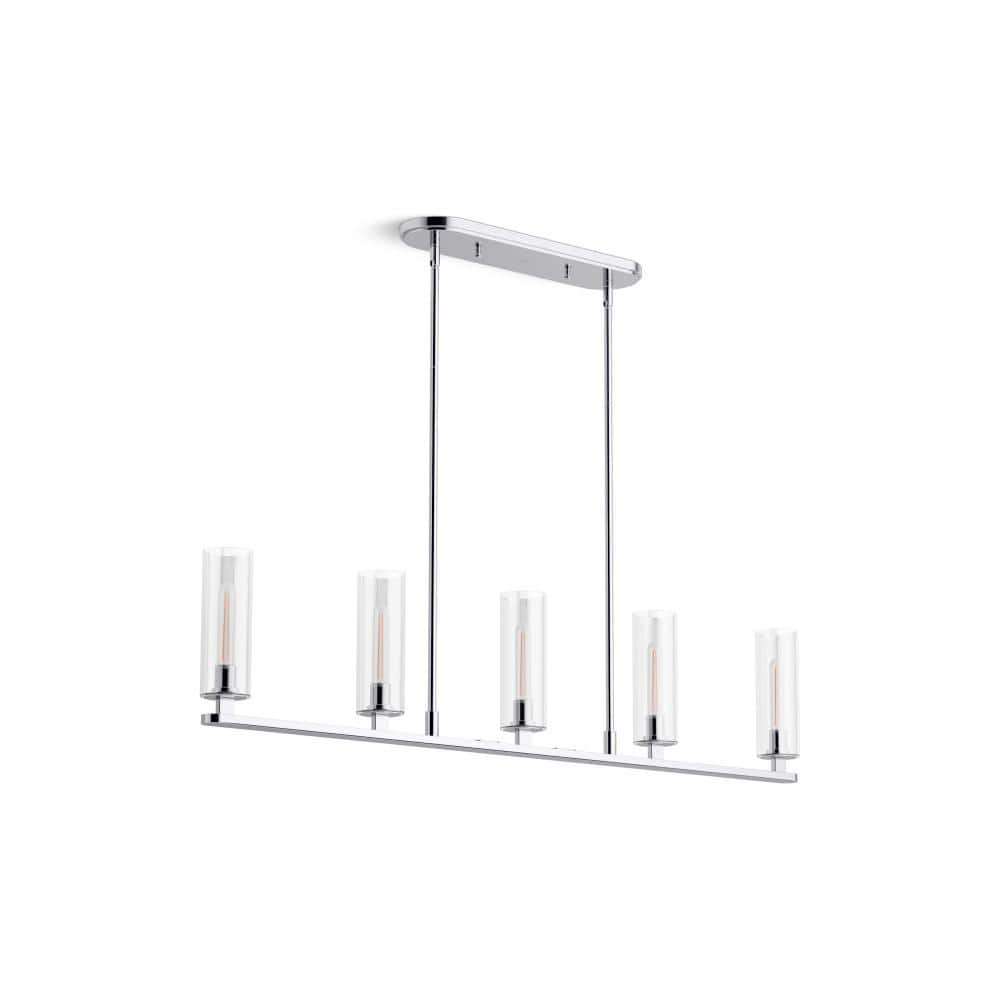 Crue 5-Light Polished Chrome 45 in. Linear Chandelier price history on PriceWatchPro