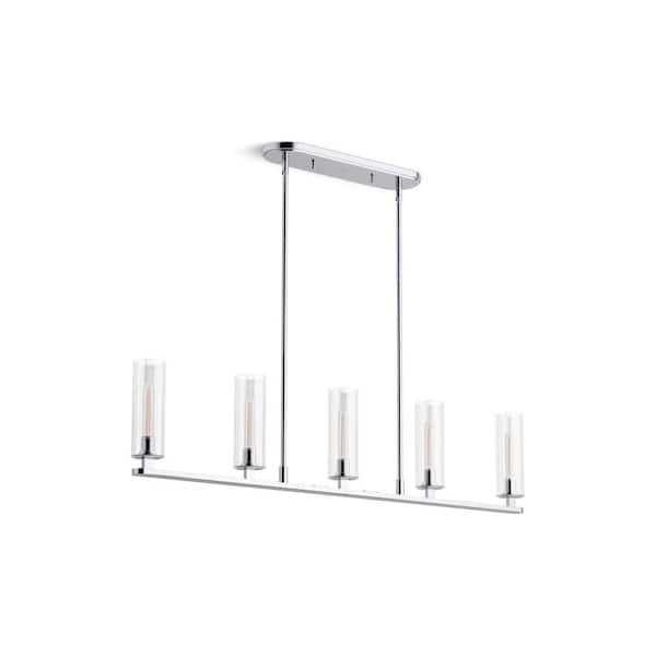 KOHLER Crue 5-Light Polished Chrome 45 in. Linear Chandelier