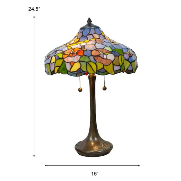 Vintage Dale popular Tiffiany Singed Stain Glass Shade Lamp - 20