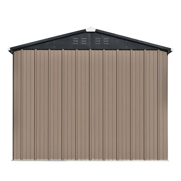 TIRAMISUBEST 7.84 ft. W x 6 ft. D Brown Garden Shed Metal