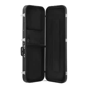 43.11 in. Electric Guitar Hard Case, Black Vinyl with Lock, Latch Keys and PVC Padding, Briefcase with 17 in. Laptop