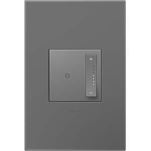 adorne sofTap Tru-Universal 700-Watt 1-Pole/3-Way Dimmer for All Loads and Wall Plate with Microban, Magnesium