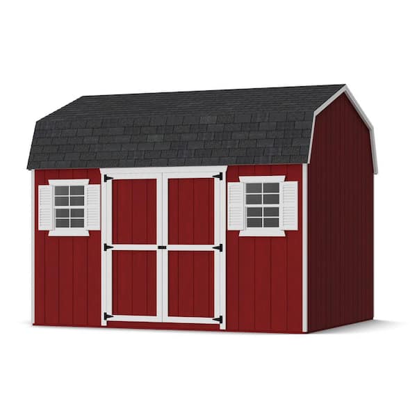 Value Gambrel Workshop 10 ft. x 12 ft. Outdoor Wood Storage Shed Precut Kit with Floor (120 sq. ft. )