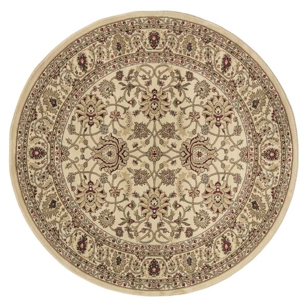 Concord Global Trading Ankara Mahal Ivory 8 ft. Round Area Rug 65529 ...