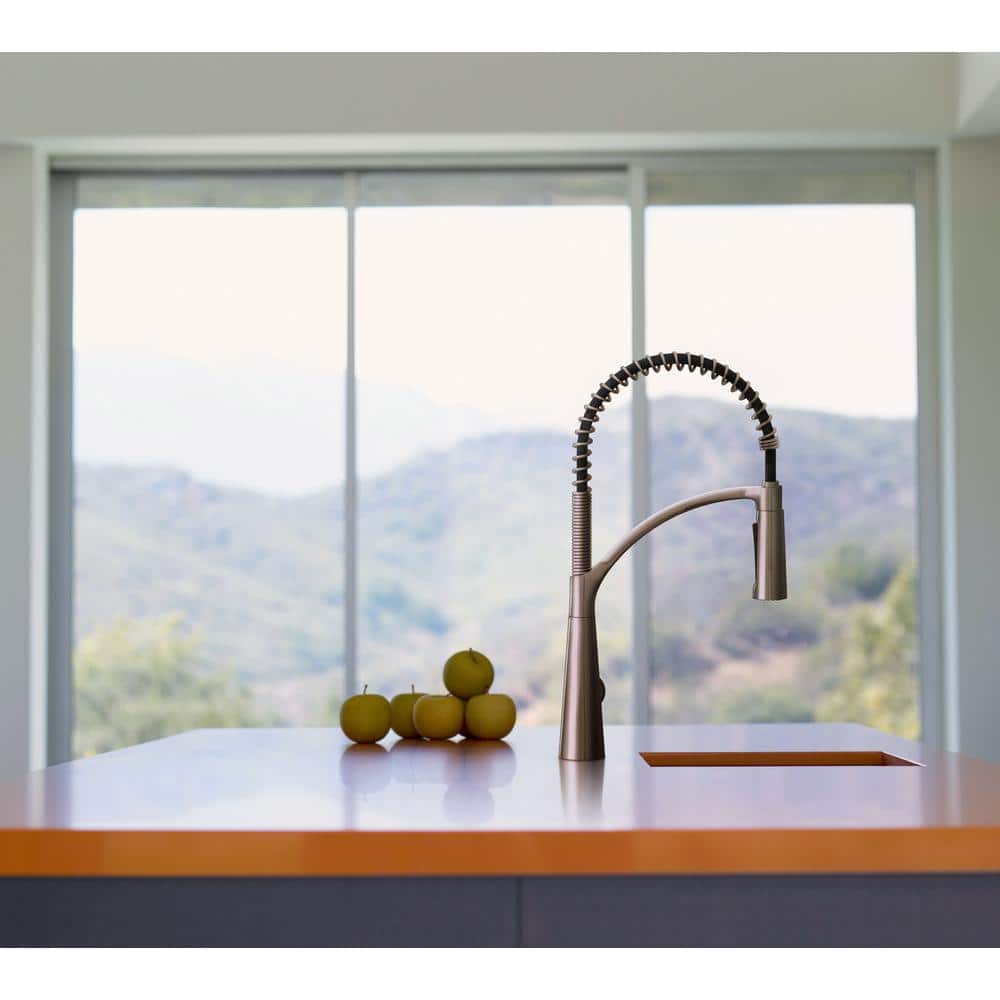 Stainless Steel Single-Handle Pull-Down Kitchen Faucet with Spray