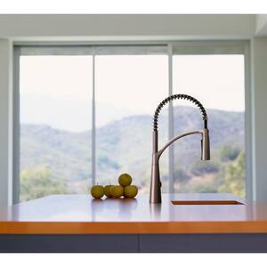 Brenner Commercial Style Single-Handle Pull-Down Sprayer Kitchen Faucet in Stainless Finish