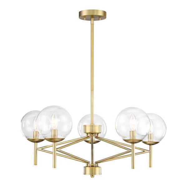 Lightania 5 Light Classic Gold Morden Round Chandelier for Kitchen with no bulbs included