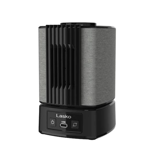 Slumber Breeze 8.3 in. 2-in-1 Oscillating Black Personal Fan with 5 White Noise Profiles