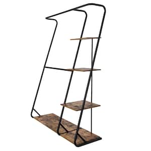 Brown Wood Clothes Rack 17.32 in. W x 68 in. H